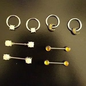 Bundle of 4 pairs nipple rings